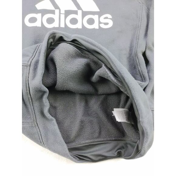 Mens Adidas Hoodie Sweatshirt SZ L Pullover Black White Spell Out Logo - Picture 11 of 11